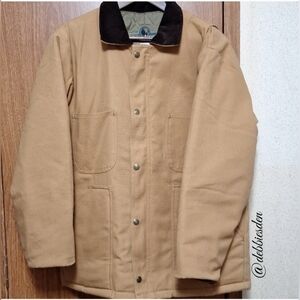 Men's Tan Work Jacket with Brown Collar